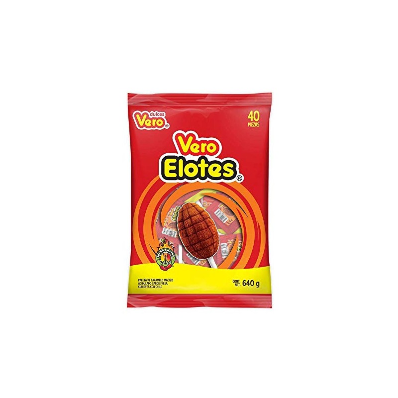 Vero Paleta Elotes Acidulado Sabor Fresa Cubierta Con Chile -