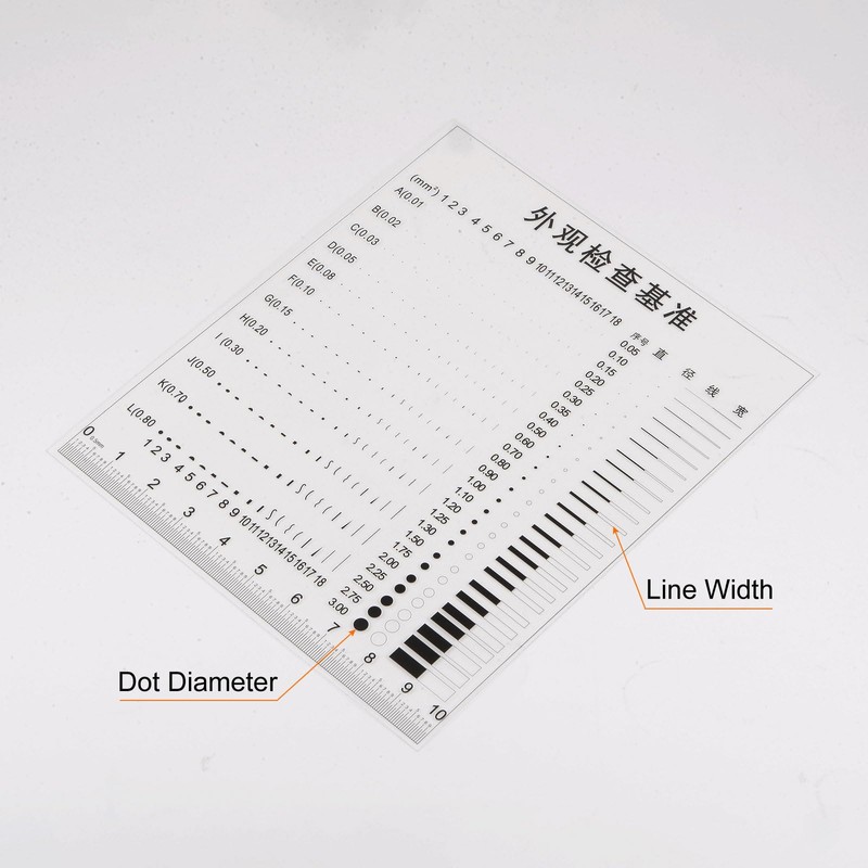 HARFINGTON High Precision SEC Size Estimation Chart 10cm 0.2mm Covered