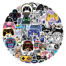 Video Game Stickers 120 Pcs Colourful Game Gaming Controllers Vinyl Decals Classic Gamer Waterproof Stickers for Kids Teens Water Bottles Laptop Luggage Phone Skateboard Refrigerators Computer