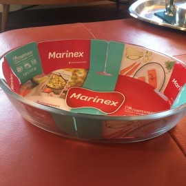 Marinex New MARINEX 1.7 QT Clear Oval Tempered Glass Oven Serving Dish Casserole Bake