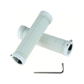 Bike Hand Grips, Impugnature per Manubrio Bici, Manubrio della Bici in Gomma ergonomica Antiscivolo manopole per Bicicletta MTB (white)