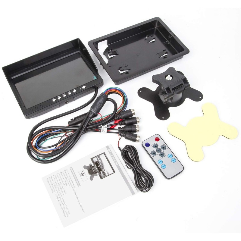 Yasoca 7" TFT LCD Car Rearview Quad Split Monitor,Remote Control,