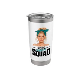 PCOS Awareness Support Women Survivor PCOS Awareness Stainless Steel Insulated Tumbler