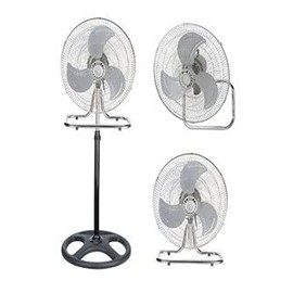 PrimeTrendz 3 in 1 (Stand + Desk + Wall Fan) High Velocity 18 Inch Industrial Grade Floor Stand Mount Oscillating Blower Fan (3 Blade)