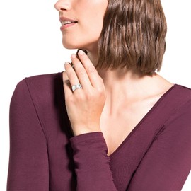 Amor Women's Ring 925 Sterling Silver Rhodium-Plated 56 (17.8) silver