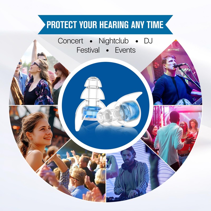 Hearprotek Concert Ear Plugs, 2 Pairs High Fidelity Musician Ear
