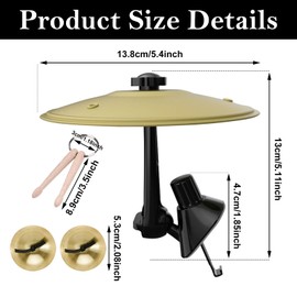 Pack of 3 Car Cymbals Car Drums Car Crash Cymbals Car Drum Air Vent Mini Cymbals Drums Car for Music Lovers All Types of Vehicles (Gold)
