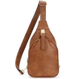 APHISON Sling Bag for Women Fanny Pack Small Backpack Purse Crossbody Bags for Women Trendy Brown