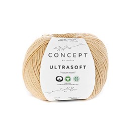 Katia Ultrasoft Colour 62 Beige, Organic Cotton for Knitting, GOTS Certified, Organic Cotton, Organic Cotton Yarn for Crochet, Vegan Wool