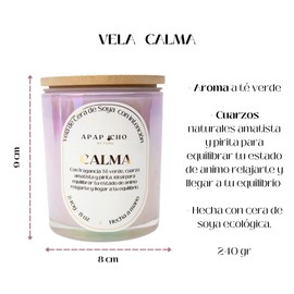 Fuwu, velas aromaticas relajantes de cera de soya con cuarzos naturales, velas decorativas hechas a mano con hierbas de olor, aromatizantes para hogar, regalos para mujer (Calma)