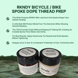 Bicycle/Bike Spoke Dope Thread Prep - Non-Toxic Blend of Teflon, Acrylic Resin & waxes. Made in The USA, Two 20 ml Bottles for Smooth Spoke prep & Lasting Wheel Performance
