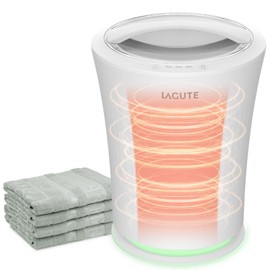 Lagute Towel Warmer for Bathroom, 3-Level Timer, Warning Alarm & RGB Light, Auto Shut-Off, 20L Heating Bucket for Bathrobe, Blanket, Ideal for Gifts, White