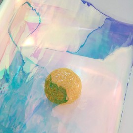 Iridescent Transparent Film Mirror Laser Rainbow Material for DIY Sewing Clothes Bag Making Water-Proof 11.8x54.3inch