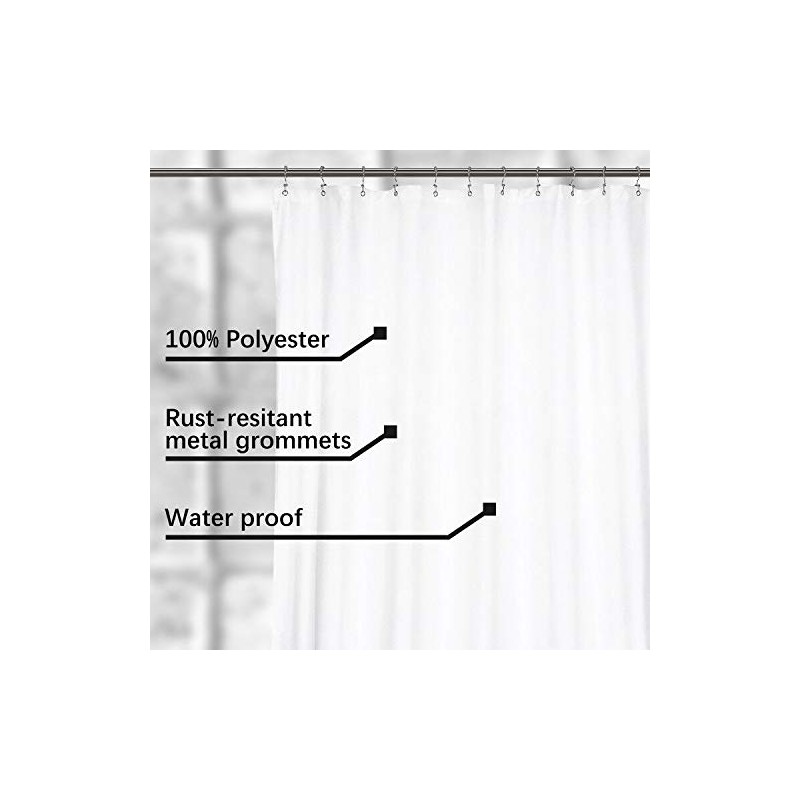 N&Y HOME Waterproof Fabric Clawfoot Tub Shower Curtain 180 x