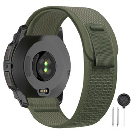 HQzon Hook and Loop Band Compatible with Garmin Instinct 3 45mm/2 Solar, 22mm Elastic Sturdy and Durable Strap Compatible with Garmin Instinct Tactical/Tide/Esports/Solar