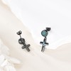 Black Cross Earrings 925 Sterling Silver Turquoise Cross Earrings Dangle
