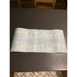 Talbert Trailers Replacement Stickers 24” (Set Of 2) White Decal Logo Emblem