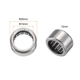 sourcing map 5 Pcs HK1412 Needle Roller Bearings One Way Bearing 14x20x12mm, Temperature Resistant Steel Bearing