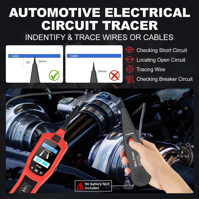 Circuit Breaker Finder Tool, Battery Tester, AC DC Voltage Tester,