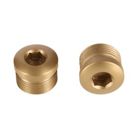 PrecisionGeek Aluminium MTB Road Bike Flat Pedal Dust Caps End Screws Hexagonal Gold Pack of 2