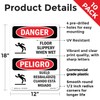 Floor Slippery When Wet Bilingual OSHA Danger Rigid Plastic Sign