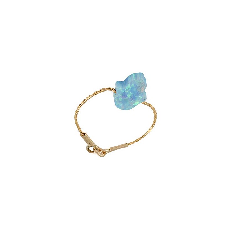 Hamsa Ring Gold Chain Ring Opal Hamsa Blue Hamsa Jewelry