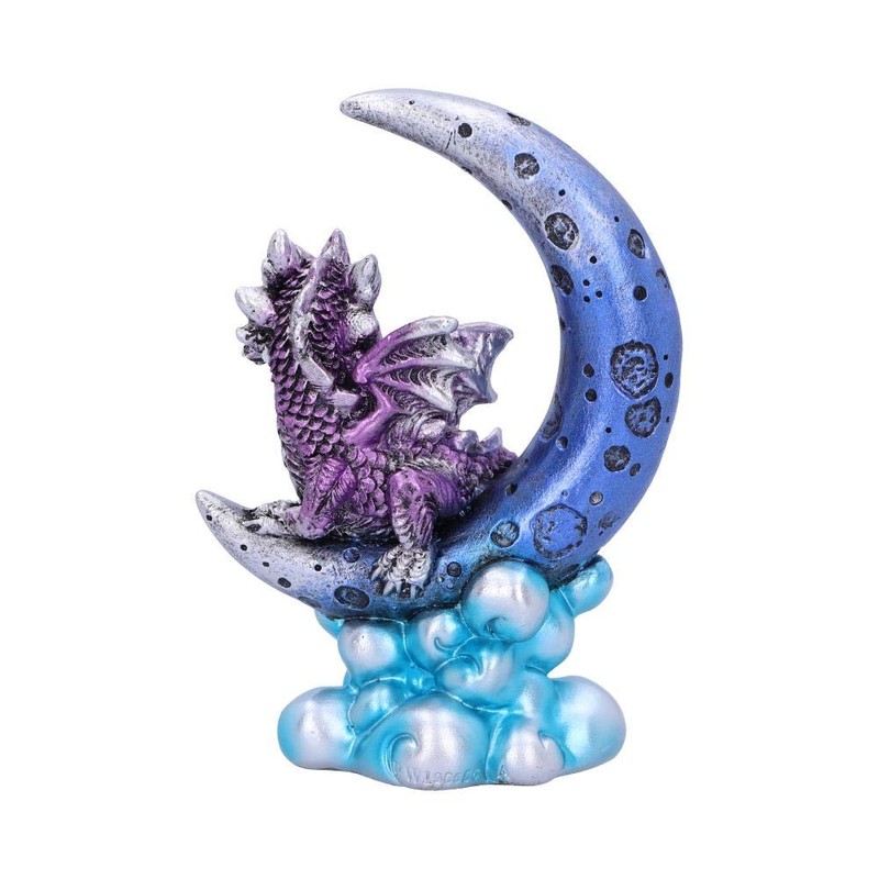 Nemesis Now U5028R0 Metallic Purple Crescent Creature Moon Dragon Figurine,