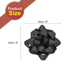 MECCANIXITY 8 Inch Large Gift Bow Glitter Self Adhesive Christmas Bows Black Gold for Gift Wrapping, Present Baskets, Party Decoration, Holiday, Wedding