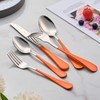 Onlycooker 20-Piece Orange Silverware Set 18/0 Stainless Steel Flatware Orange