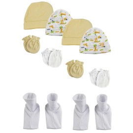 UD_Baby Boy, Baby Girl, Unisex Infant Caps, Booties And Mittens (pack Of 10) Nc_0335