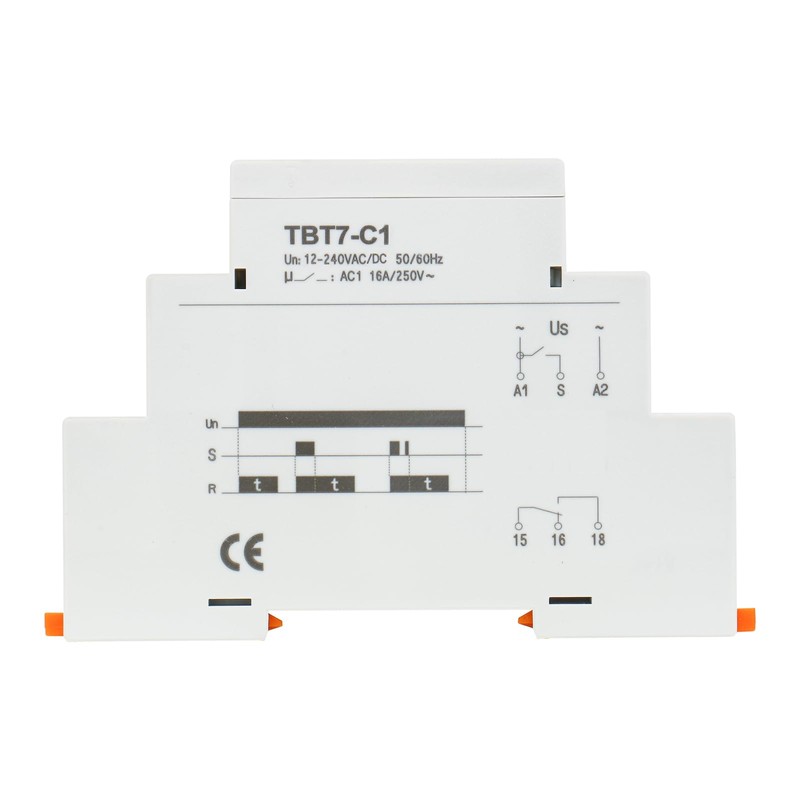 Baomain Multi-Function Time Relay, 16A Delay OFF SPDT, DIN Rail