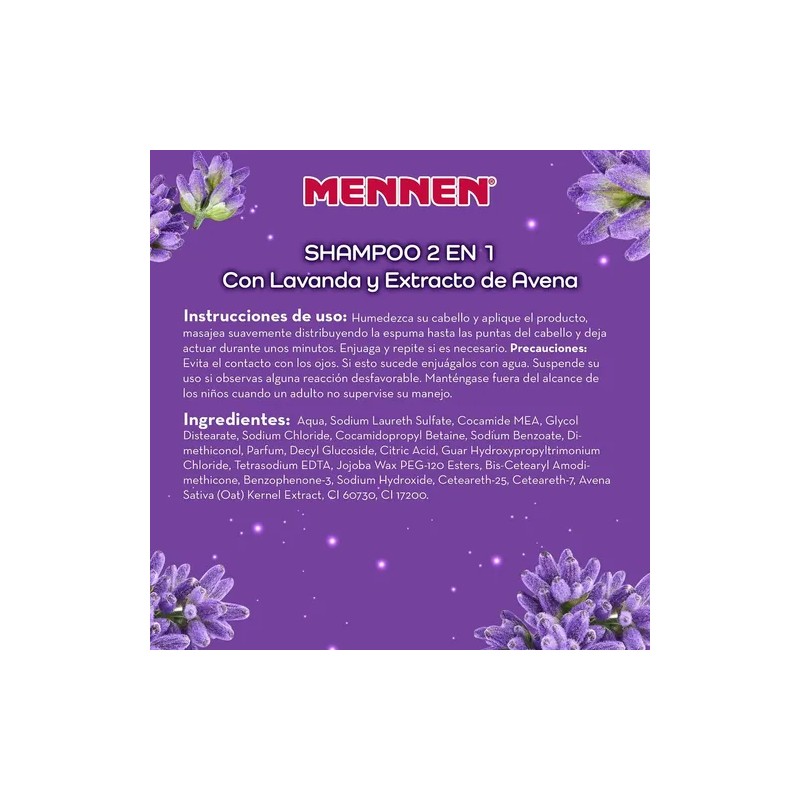 Shampoo Hidratación Y Equilibrio Con Lavanda 700 Ml Mennen