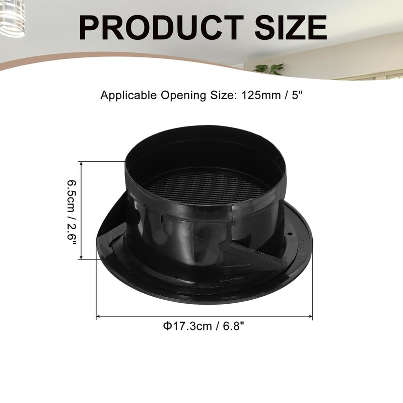 PATIKIL 5 Inch Round Air Vent Cover, Soffit Vents ABS