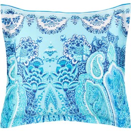 Bassetti MERGELLINA 9328348 Cushion Cover for Bed Linen 100% Cotton Satin in Ocean Blue B1 Dimensions 40 x 40 cm