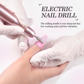 PEACECOLOR Electric Nail Files,Professional Nail Drill Machine with Ceramic Bit for Acrylic Nail Gel 20000RPM Adjustable Speed Electric Manicure Pedicure Kit for Nail Art DIY, Home or Salon Use