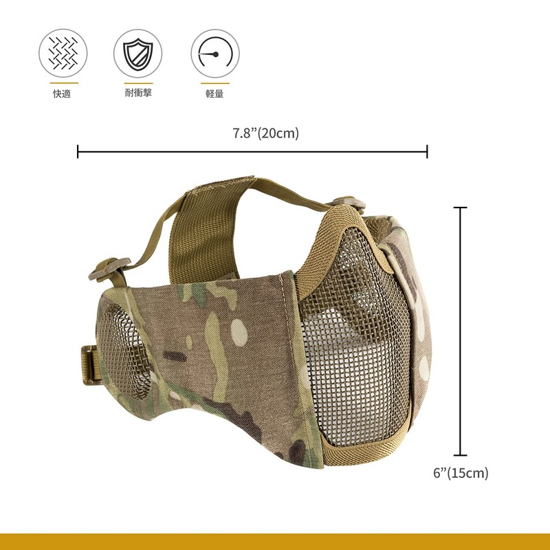 OneTigris Mesh Half-face Mask with Ear Guards, Does Not Fog