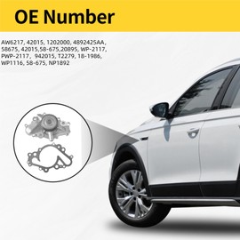 KAYULONE Engine Water Pump AW6217 Replacement Compatible with Chrysler 300 Sebring, Dodge Avenger Charger Magnum, 2.7L 2736CC 167Cu. In. V6