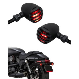 QUASCO Universal Motorcycle Turn Signals, Waterproof Aluminum Bullet Rear Blinkers LED Indicator Light Compatible with Harley Dyna, Honda, Yahama, Bobber, Suzuki and Kawasaki 12V Motorbikes