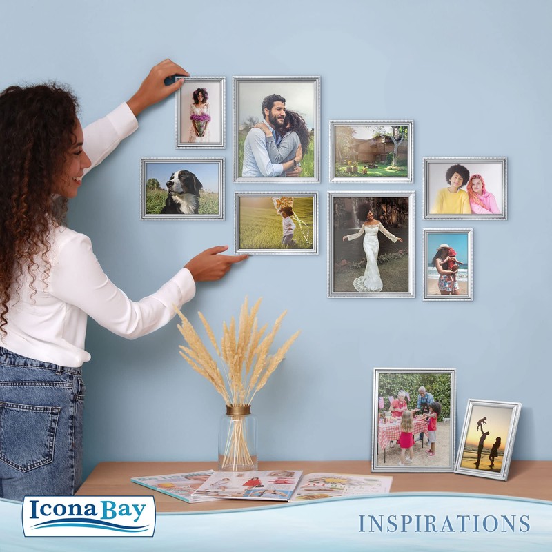 Icona Bay 6x4 Silver Picture Frame Beautifully Detailed Moulding, Contemporary
