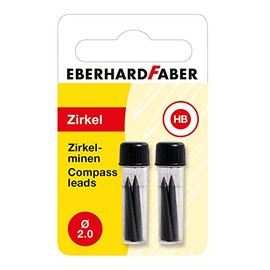 Eberhard Faber 571798 Compass Leads 2 mm x 25 mm 8 Pieces in 2 Boxes Suitable for All Compass Models