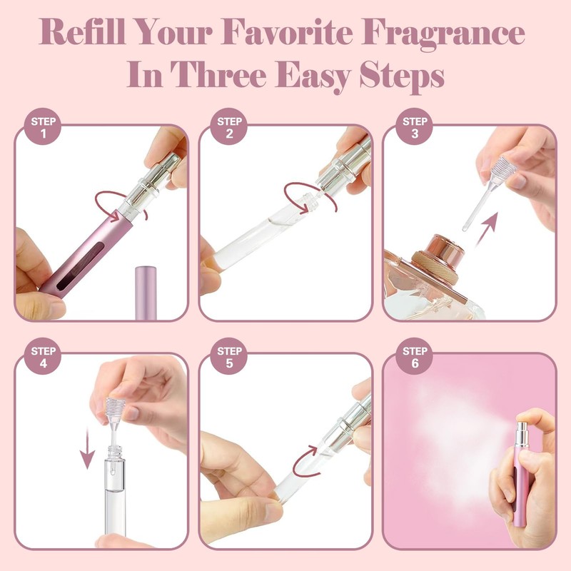 4PCS Perfume Atomizer Refillable Perfume Bottle Travel, Mini Spray Bottle