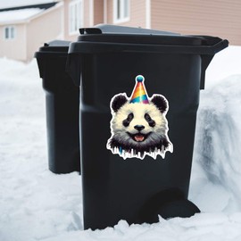 Azeeda Extra große 460 mm 'Fröhlicher Party-Panda' Permanente Aufkleber (DW00120543)