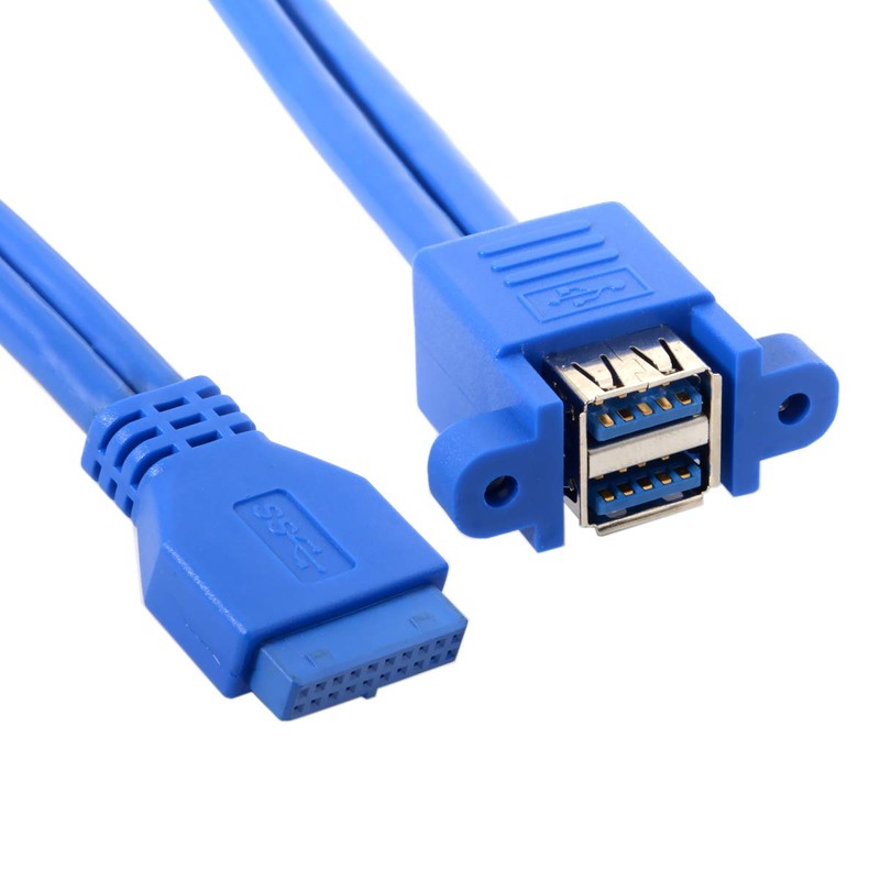 JSER Stackable USB 3.0 Female Panel Type to Motherboard 19Pin