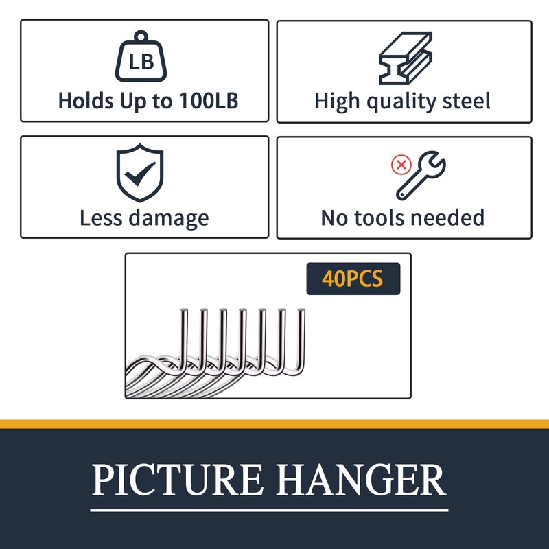 MIHUYAN Picture Hanger Super Hook 30PCS,High-Quality Steel Picture Hanger Hercules