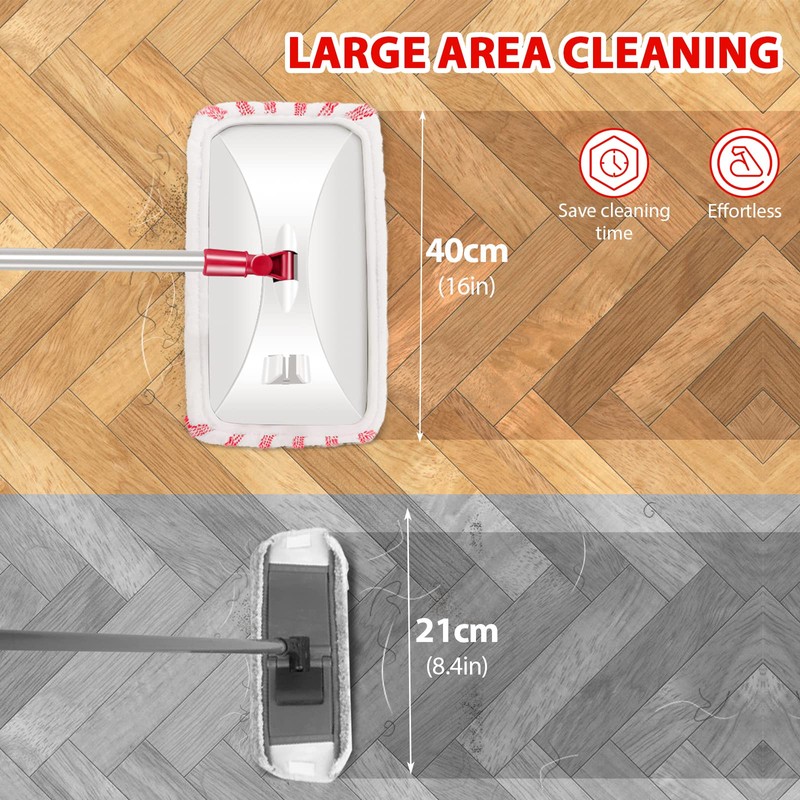 MASTERTOP Microfiber Mop, Extra Large Dust Mop with 5 Pads