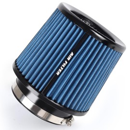 4 Inches Cold Air Intake Filter Universal 3" or 3.5" or 4" High Performance Washable Clamp-On Replacement Cone Air Filter 3 in 1 Size Blue