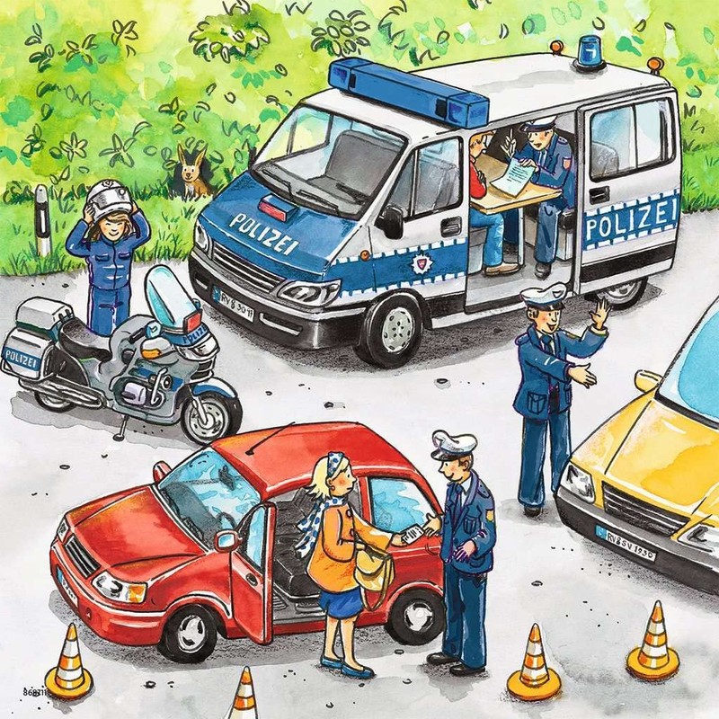 Ravensburger - Policias en Accion Rompecabeza de 147 Piezas, Multicolor,