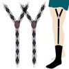 WannGe Men's Shirt Stays Adjustable Elastic Y-Style Garter Straps Socks