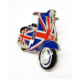 GB Union Jack Flag Covered Scooter MOD Metal Enamel Badge