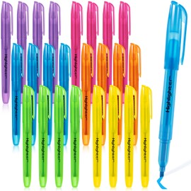 GORWARE 24 Pack Highlighters, Chisel Tip, 6 Assorted Colors, Non-Toxic Highlighter Markers for Adults Kids Highlighting in Home School Office